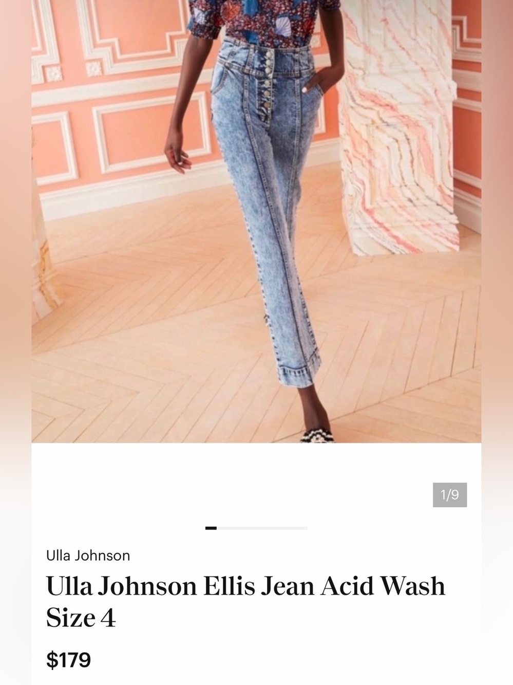 Ulla Johnson Straight-Leg Acid Wash Jeans in Light Blue